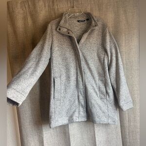 Women's Lands End Gray Fleece Jacket L/T
